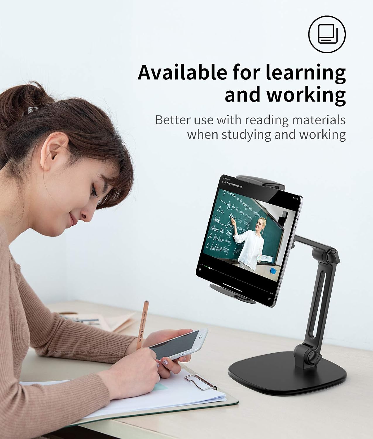 APPS2Car Tablet Stand Holder Adjustable, Desk Tablet Stand with 360 rotatable Head, 3X Adjustable Bars for 7-11 inch Tablet, Compatible for iPad Mini/9.7/10.2/10.5 and More