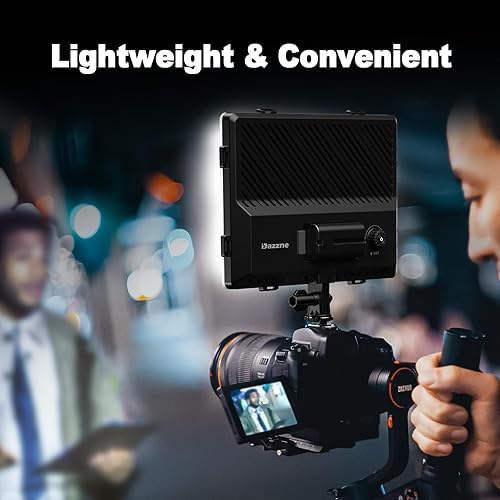 Miniatura 6 de Dazzne Luz de video LED D30 con puerta de granero, 20W 2400Lux luz de estudio, luz de cámara CRI96 2500-6500K Luz de panel regulable para YouTube