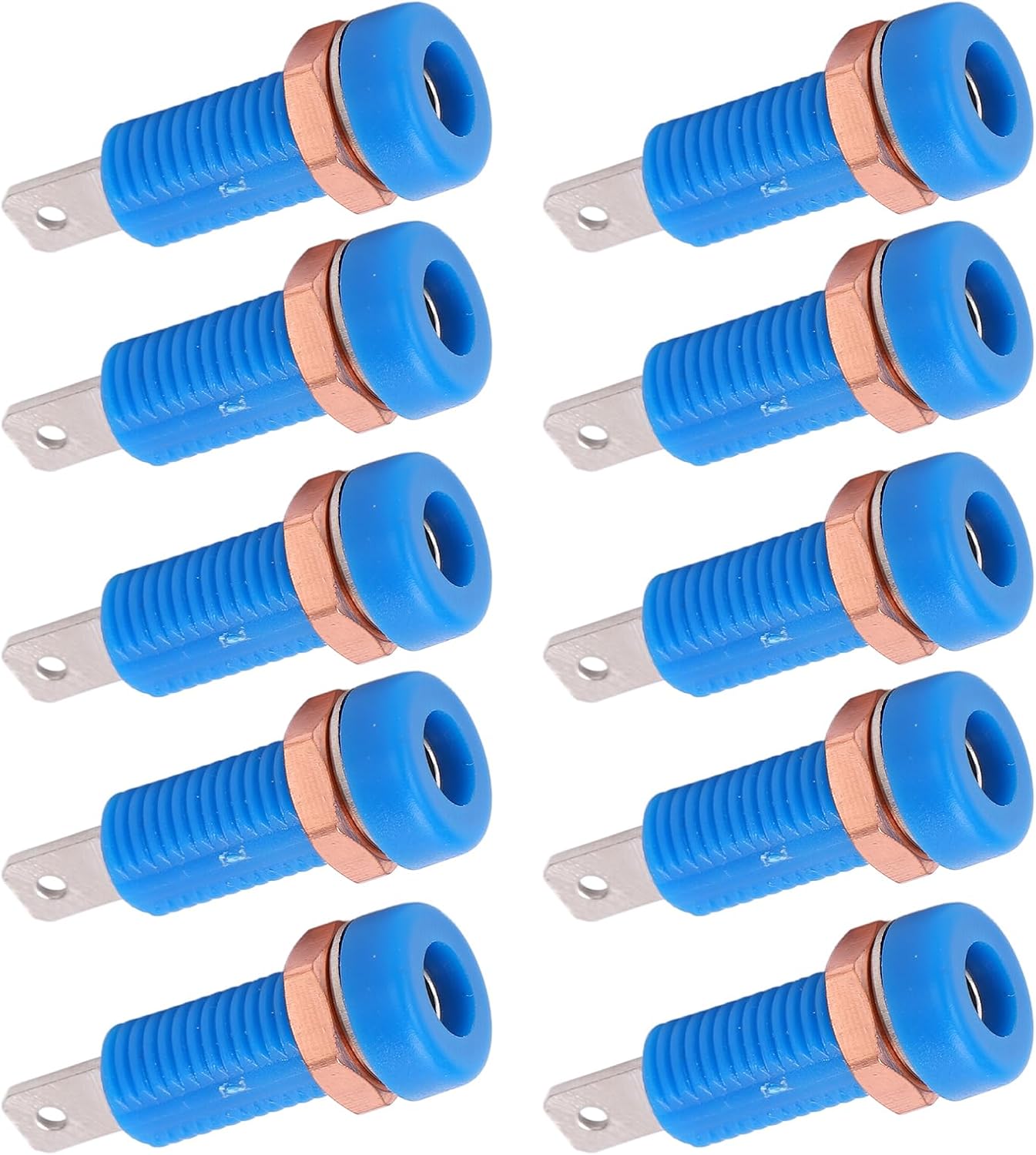 Fafeicy 10pcs 4mm Banana Jack Binding Post Connector for Audio Equipment Panel Mount Blue