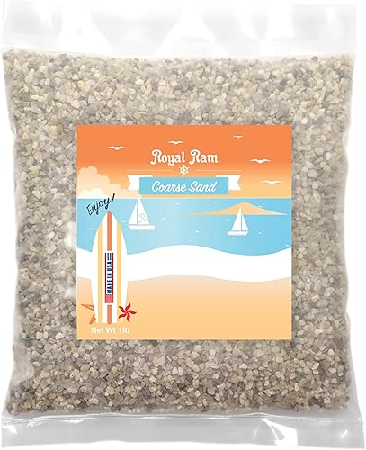 Royal Ram Arena de sílice gruesa natural de 1 libra, para uso en manualidades, decoración, jardinería, relleno de jarrones, acuarios, terrarios y más