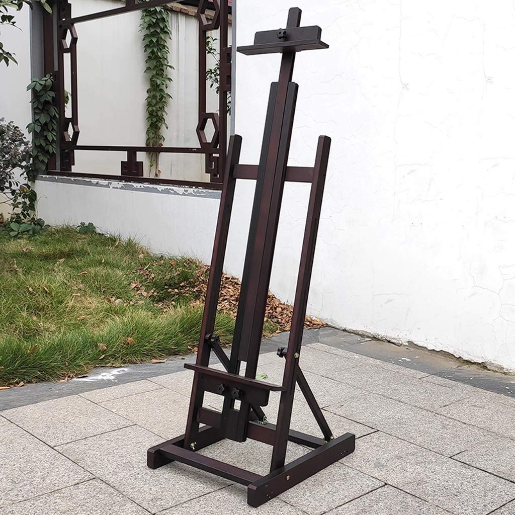 Cavalletto per Pittura, Cavalletto per Arte da Interno da Terra in Faggio Cavalletto da Studio Grande Regolabile in Altezza (Nero)