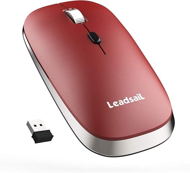 Wireless Mouse for Laptop Silent Cordless 2.4G USB Slim Mouse Wireless Optical Ambidextrous Computer Mobile Mouse, 1600DPI with 3 Adjustable Levels for Windows 10/8/7/XP/Mac/Macbook Pro/Air/HP/Lenovo