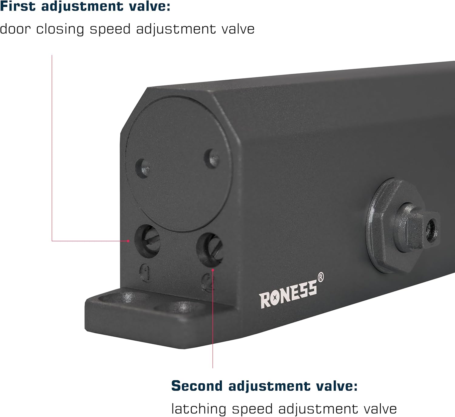 Door Closer, Hydraulic Automatic Door Closer, Adjustable Door Closer, Automatic Door Closer Light Commercial Property or Residential Use(for up to 60KG Door) Black