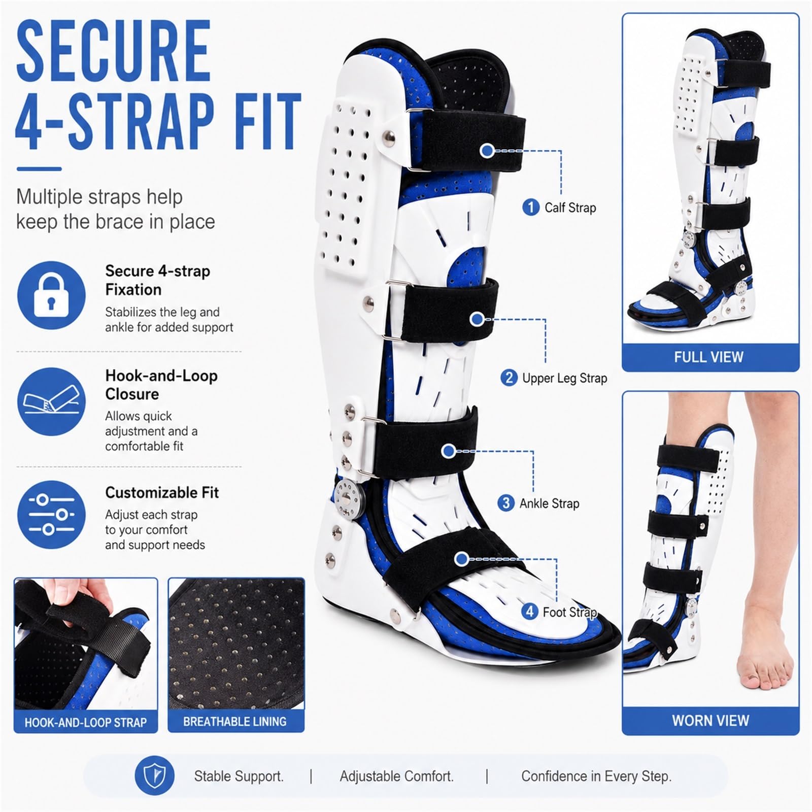 Plantarfasziitis Nachtschiene Fußheberentlastung Sprunggelenkbandage AFO Orthese für Achillessehnenentzündung Fußgelenk Bandage Stütze bei Verletzungen Schmerzen(Links,L)