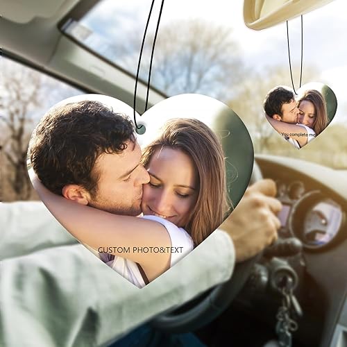Accesorios de Decoración Colgante para Auto con Foto Personalizada, Ornamento Ambientador de Auto con Imagen Personalizada de Doble Cara, Dijes de