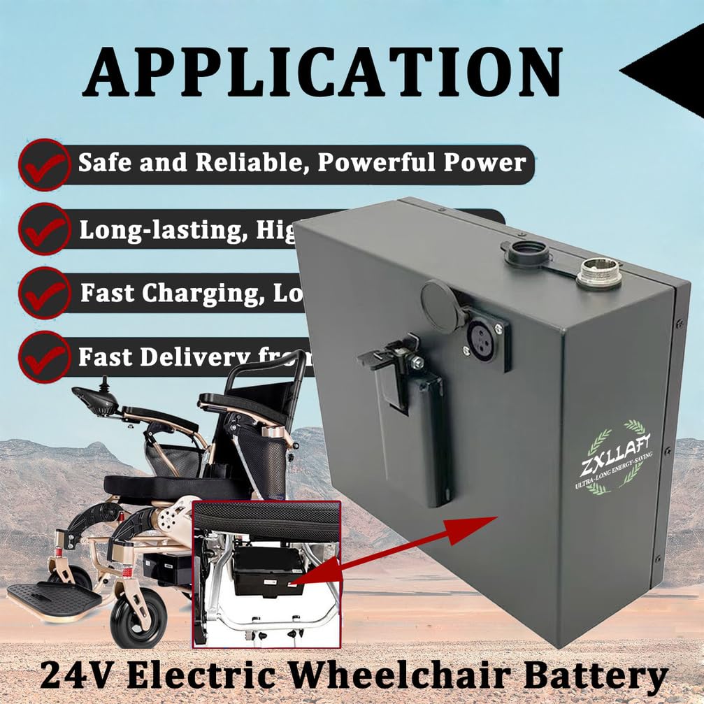Batería Recargable 24 V 20 Ah 6,6 Ah 12 Ah 15 Ah y 30 Ah Batería de Litio 24 V Baterías sillas de Ruedas eléctricas con Cargador y Hebilla para Motores 100 W a 850 W,24v6.6ah