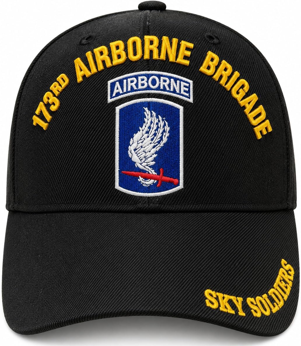 Artisan Owl Officially Licensed US Army 173rd Airborne Brigade Sky Soldiers Embroidered Black Adjustable Baseball Cap