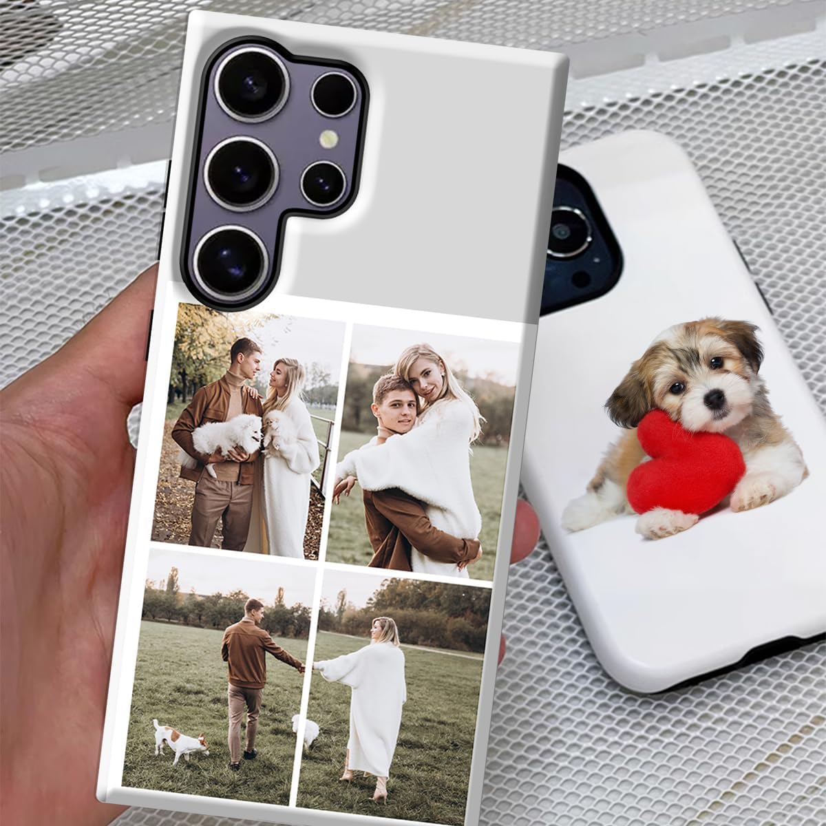Custom Picture Phone Case for Galaxy S23/S24 Plus Ultra, Personalized Phone Cases, Customized Phone Case Hybrid 2-Layer Hard Shell, Shockproof Shell for Birthday Xmas Friends Family Wife and Husband