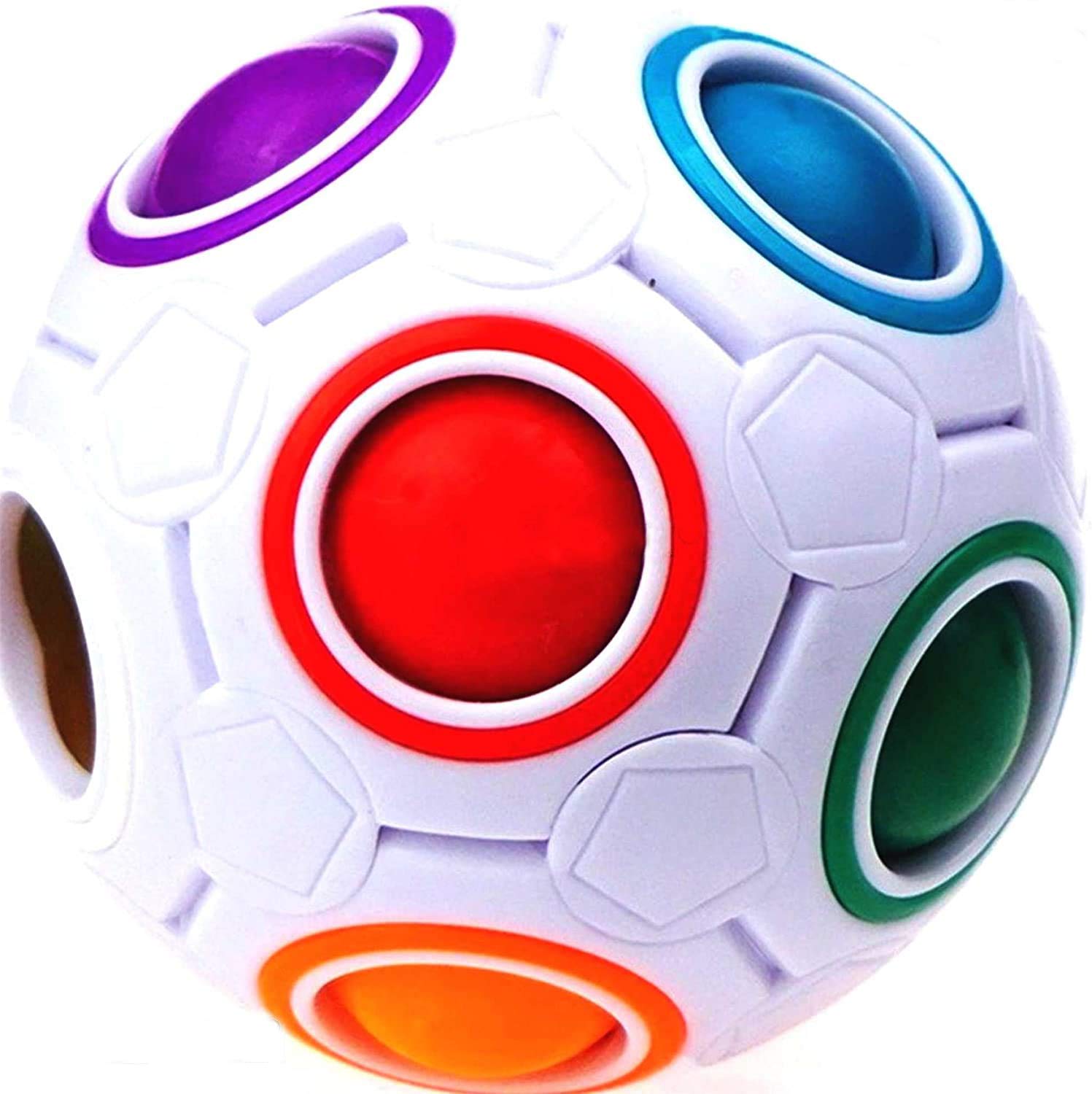 2Pcs 3D Magic Rainbow Ball Puzzle Fidget Cube Educational Toys Gifts Stocking Filler For Kids Adult Holiday Home Indoor Games