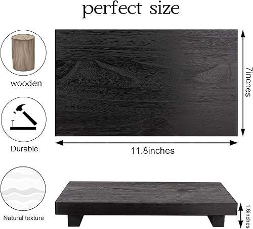 Vista 50 de zoocatia Bandeja de madera pequeña, soporte de pedestal para decoración de baño, decoración de baño, elevador de madera decorativo para cocina