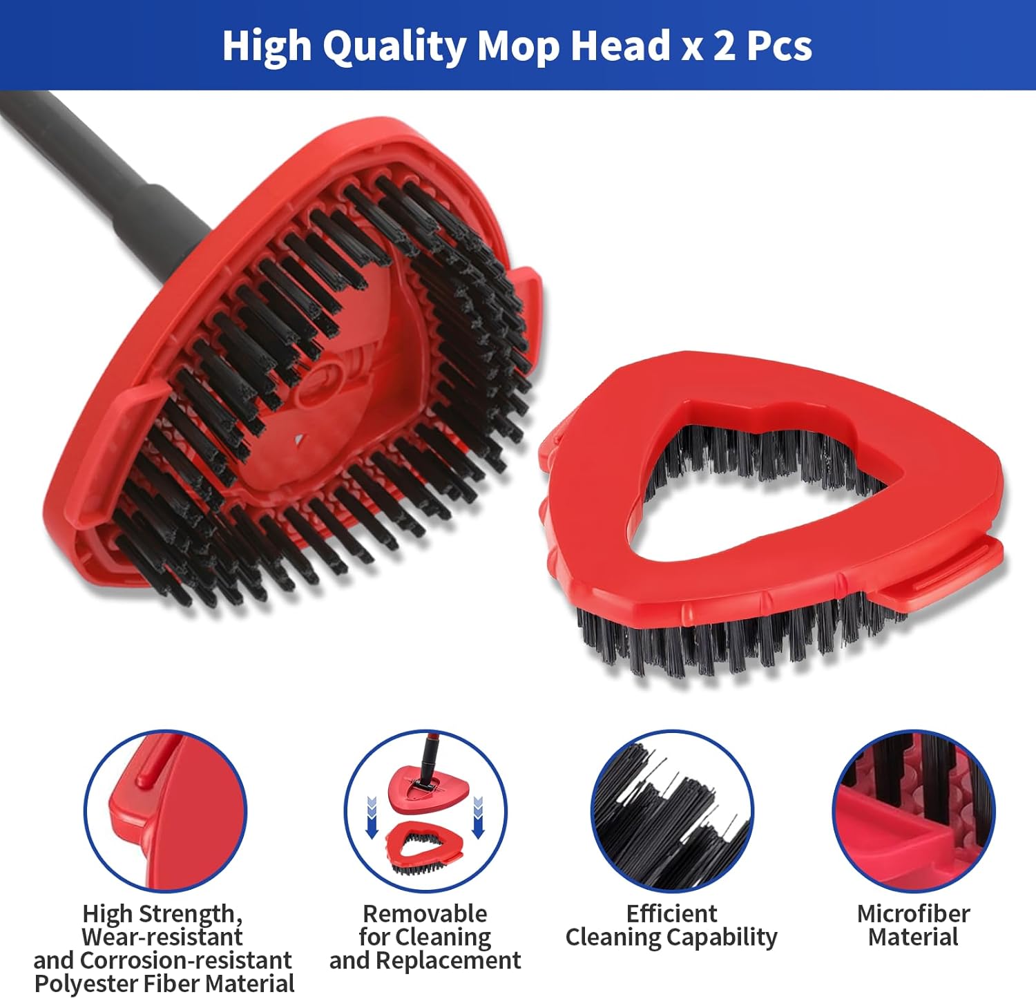 10-Pack Compatible with O-Cedar Mop Heads Replacements: 2 Mop Scrub Brush Head + 8 Microfiber Spin Mop Refills for EasyWring 1-Tank System - Enhanced Cleaning Performance