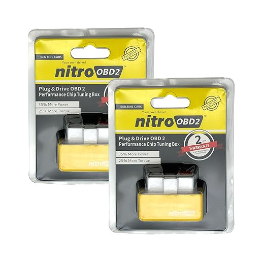 2 PCS Automotive Power Upgrade Pro, Plug Drive Torque Boost, 35% More Power 25% More Torque, Suitable for Gas-oline Vehicles (Yellow)