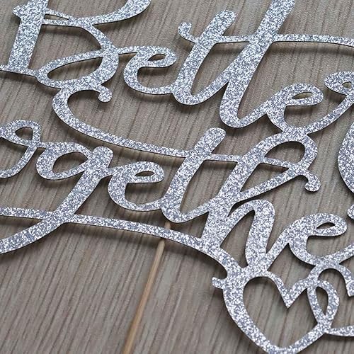 Miniatura 2 de Better Together - Decoración para tartas, despedida de soltera, señor y señora, decoración de fiesta de boda, purpurina plateada de doble cara