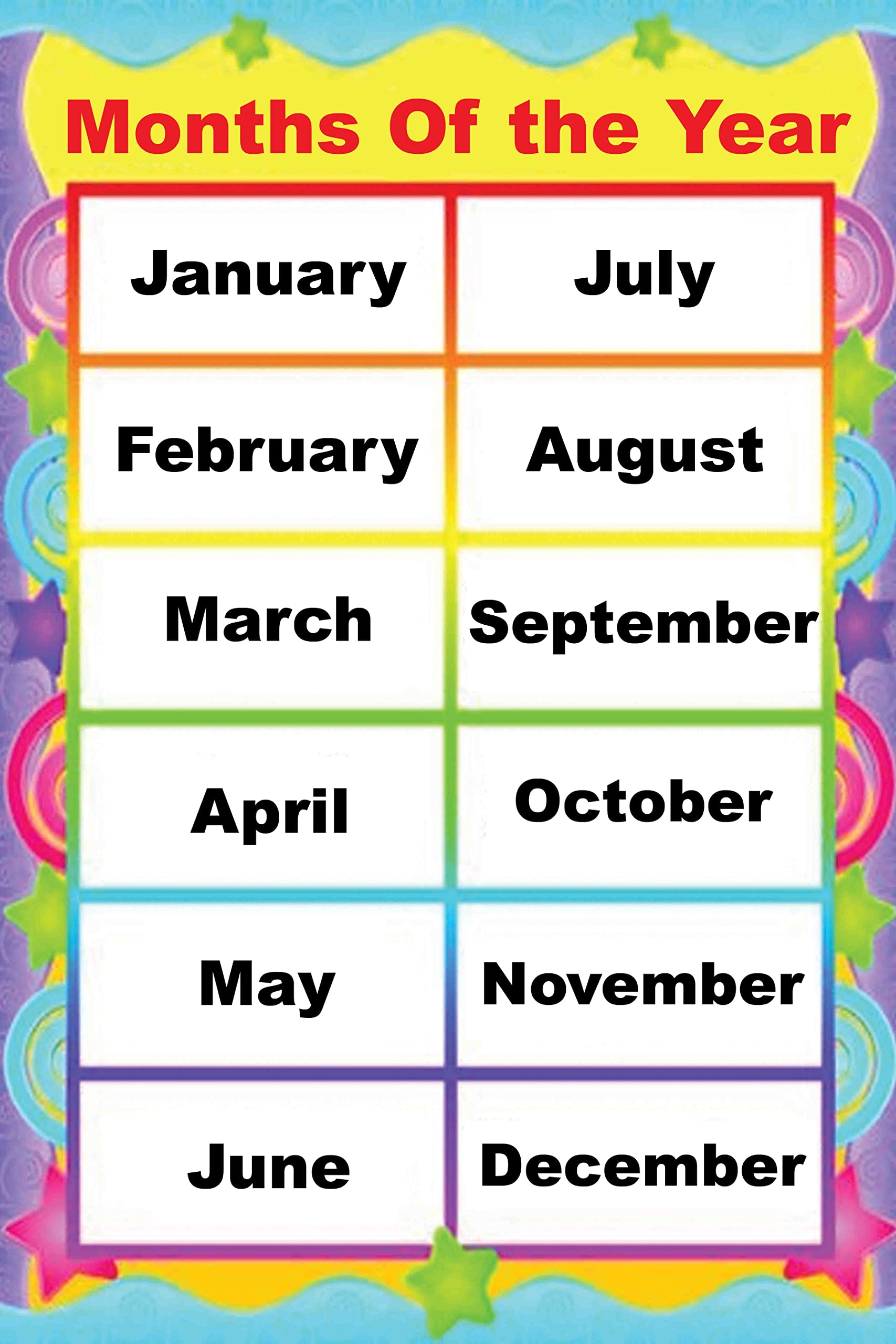 Buy Educational Wall Chart for ChildrenMonths Of The YearDecorative