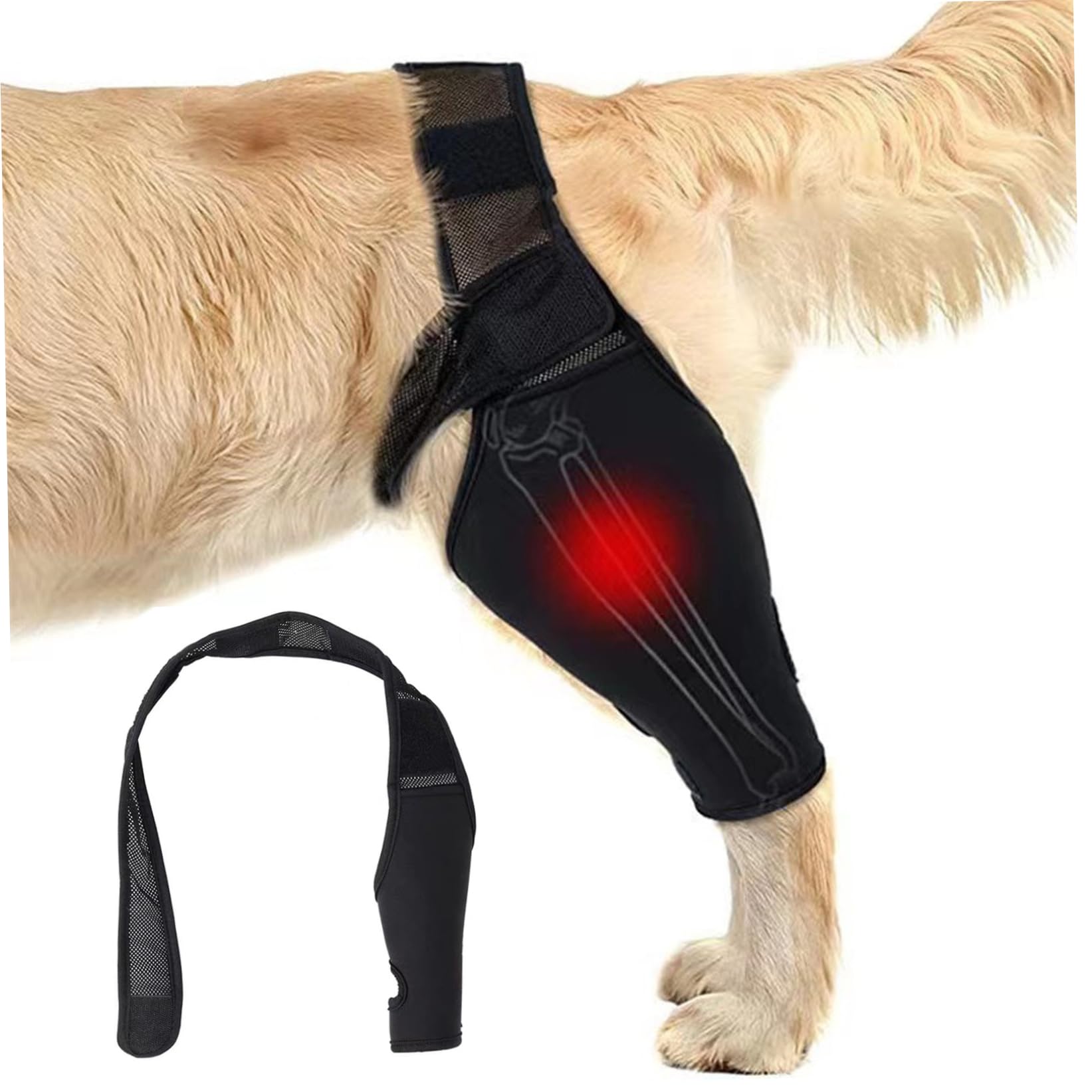 Hilai Dog Leg Sleeve, Abrasion Resistant Dog Recovery Suit, Back Leg Recovery Sleeve Waterproof Diving Material Suit to Stop Licking and Biting Firm and Secure