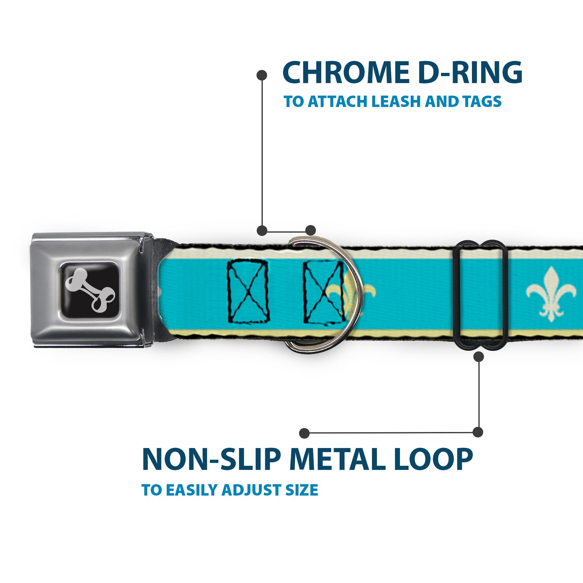 Buckle-Down DC-W30634-WS - Cinturón de Seguridad para Perro, Talla S, Color Azul, Verde Lima