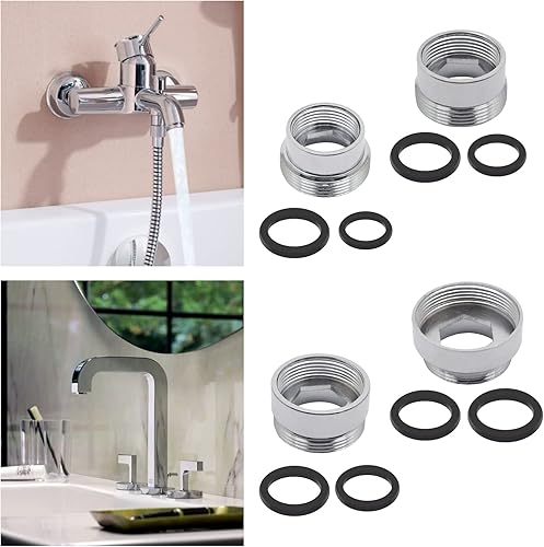 Miniatura 7 de Adaptador de grifo, 2 unidades, conector de aireador, conector de grifo de cocina de metal sólido para purificador de agua (0.630 in hembra a 0.866