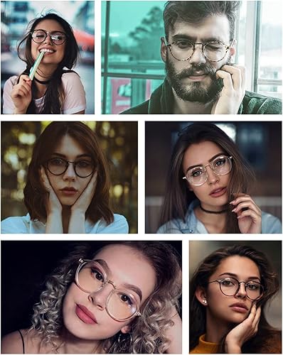 Miniatura 2 de DUBERY Lentes de bloqueo de luz azul para mujeres y hombres, anti fatiga ocular y brillo UV, lentes de juego redondos retro para computadora D2376