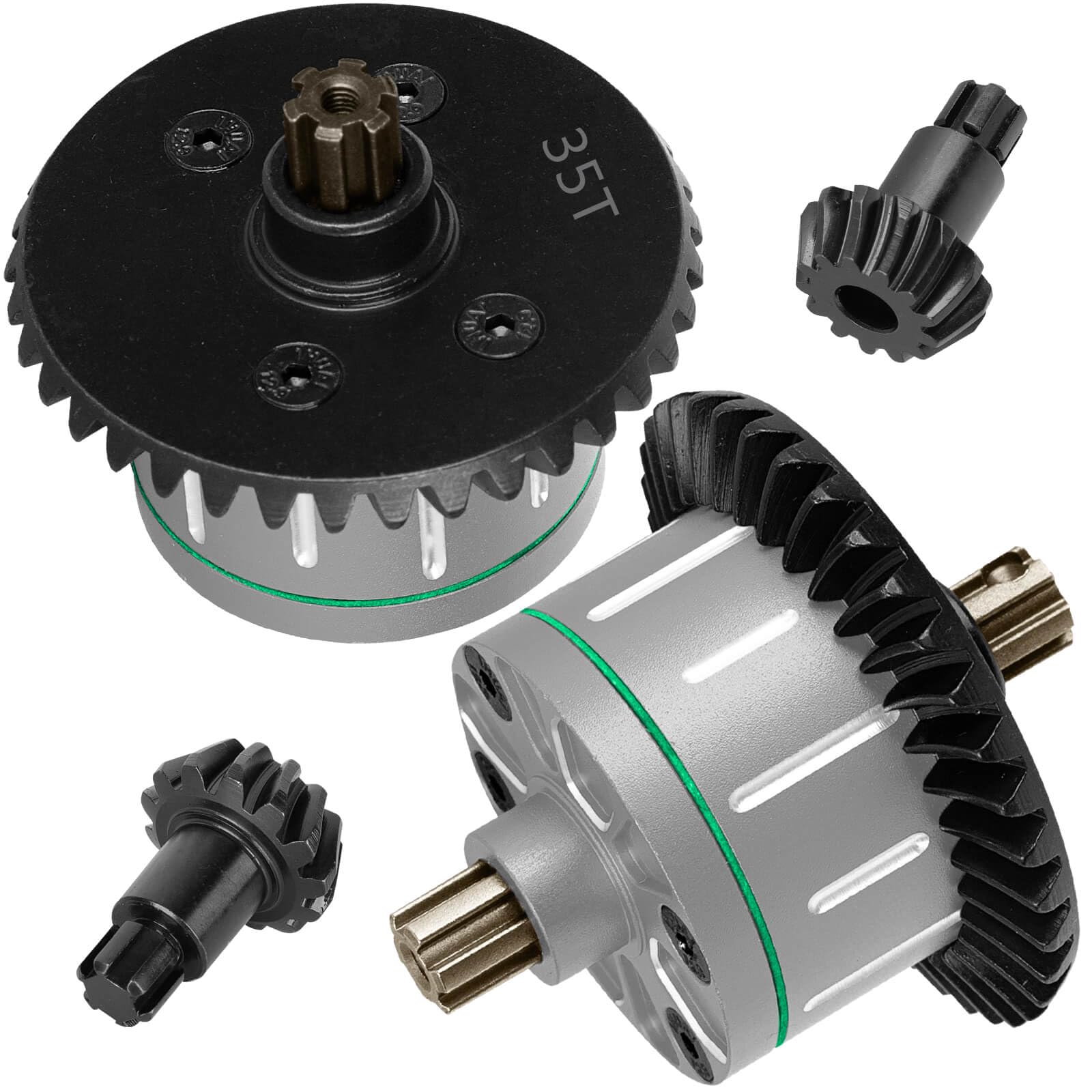 Speed Up 35T Front Rear Differential & 14T Main Gear Upgrades Part for 1/10 Bigrock/Granite/Senton/Vorteks 3S,Kraton/Outcast 4S,1/8 Typhon/Vendetta/Infraction 3S,Titanium
