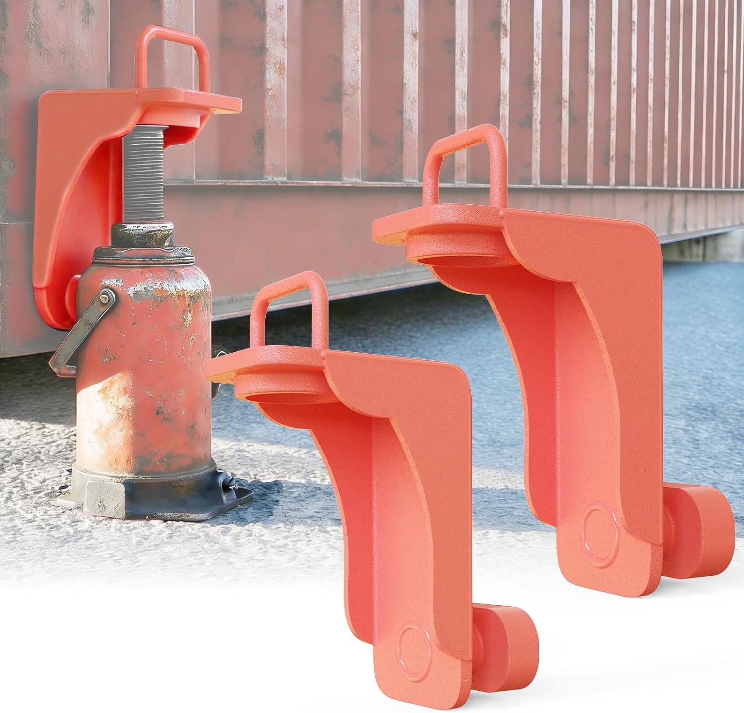 2 Pack Shipping Container Jack Lug,Heavy Duty Container Leveling Lifter with U-Shape Handle & Limiter, Booster Jack for Container Homes, Sea Can Leveling & Stabilization