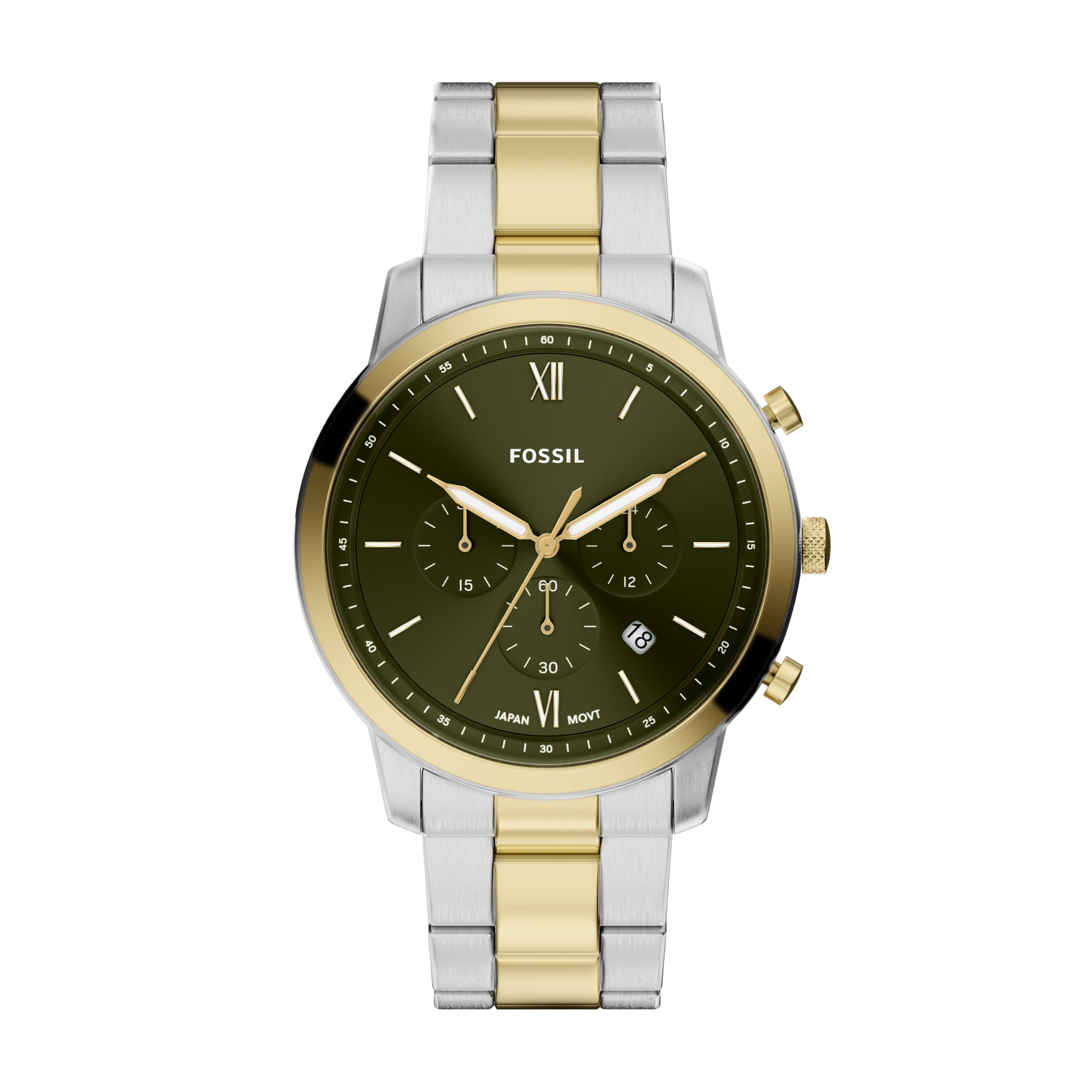Fossil Neutra Uomo Orologio in acciaio inossidabile color argento 44MM, FS6189