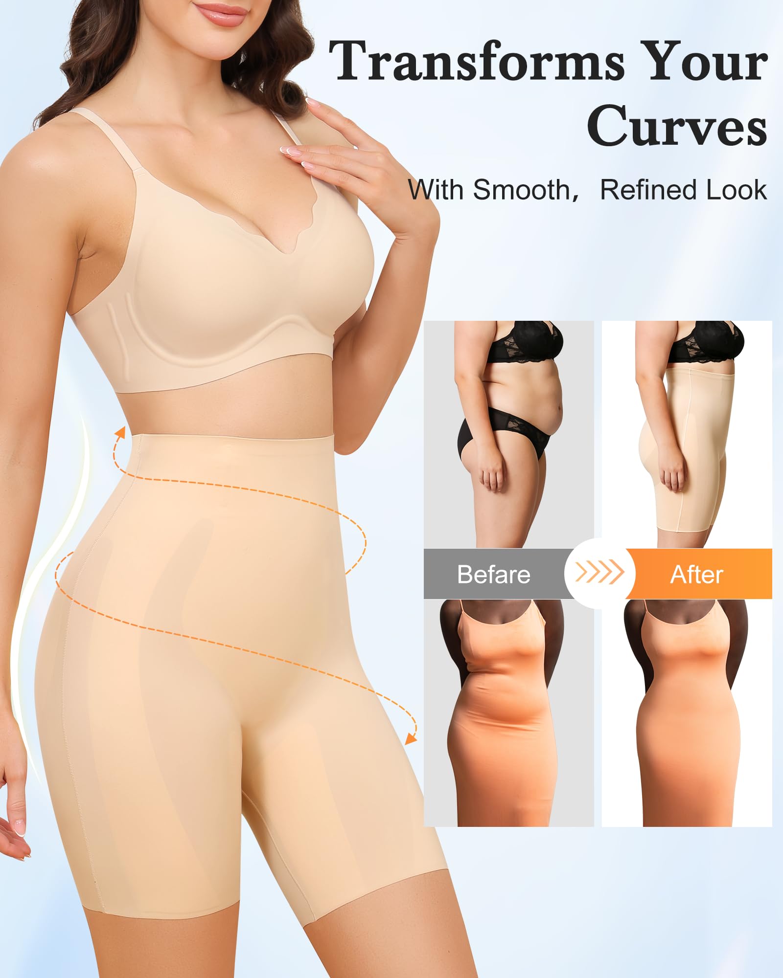 Levao Shapewear damskie majtki wyszczuplające brzuch, wysoka talia, bezszwowe spodnie gorsetowe z nogawkami, bielizna modelująca figurę, majtki po porodzie