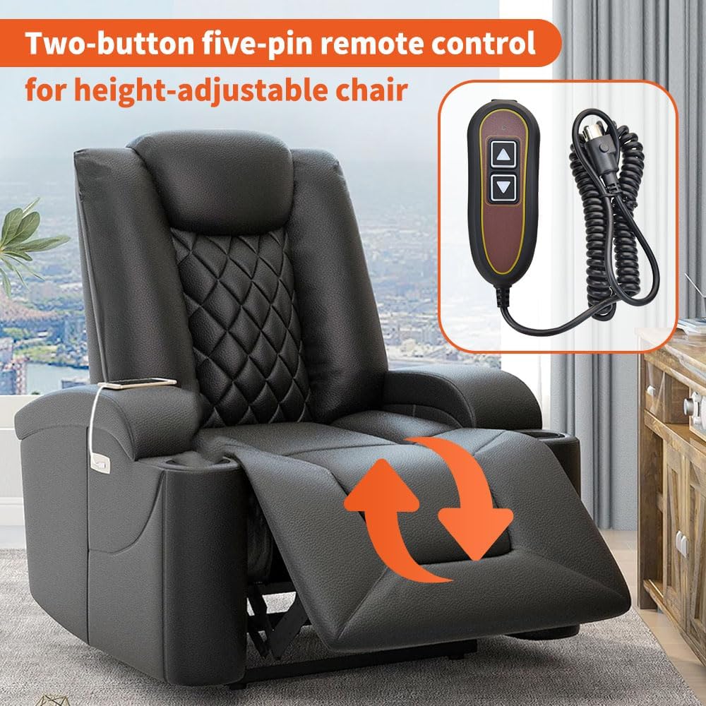 ZK1200-HC Backlight Remote Hand Control Compatible with Golden with USB and Backlight for Lift Chair Power Recliner, 2 Button 5 Pin Remote, 2 Years Warranty