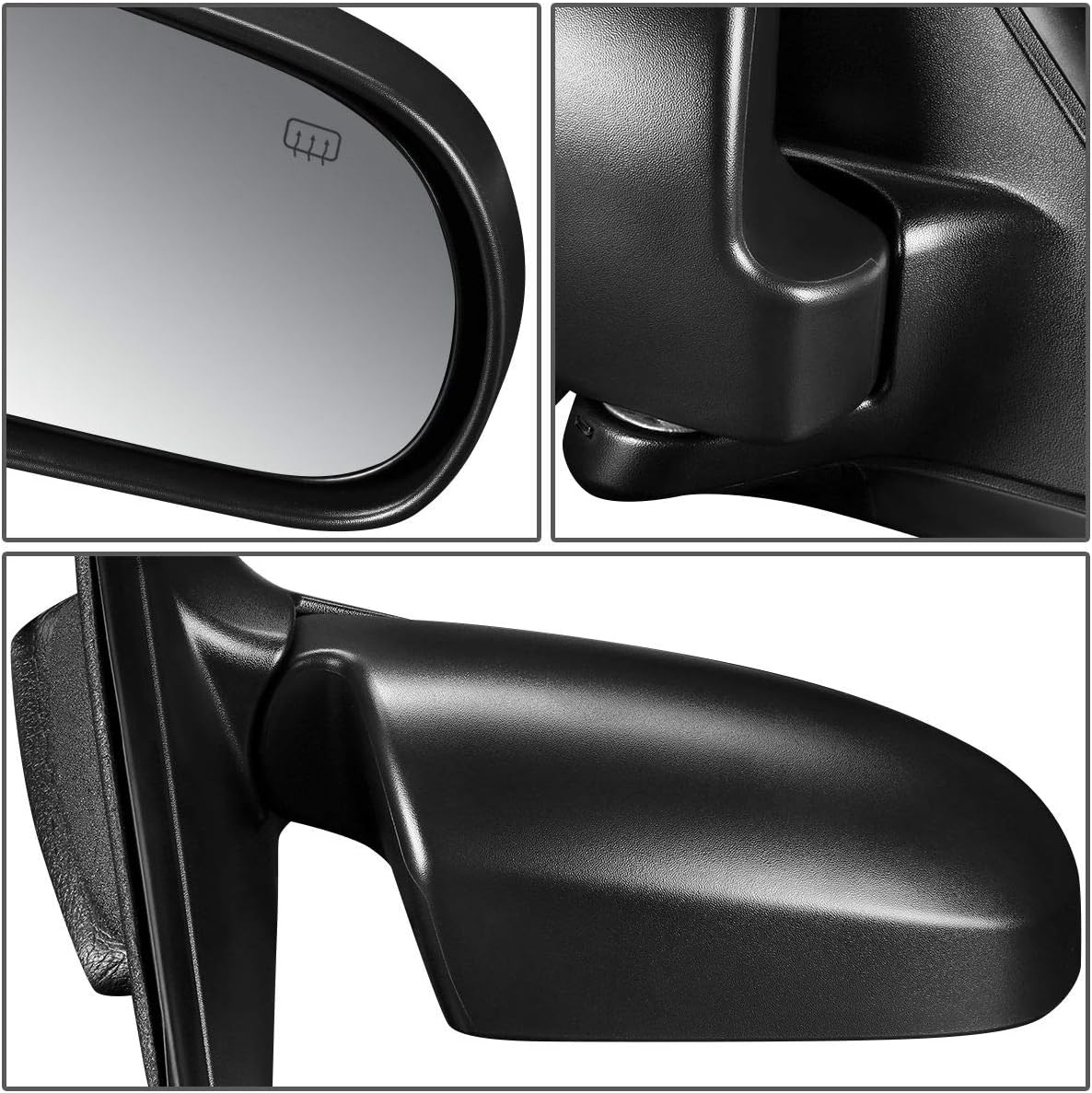 DNA Motoring Right Side Door Mirror - Powered, Manual Fold, Factory Style Replacement