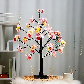 Tabletop Lighted Tree, Fairy Light Spirit Tree for Indoor Decor, USB/Cordless Artificial LED Tree Lamp for Wedding Party Christmas Spring Home Office Bedroom Decoration F1, 24IN