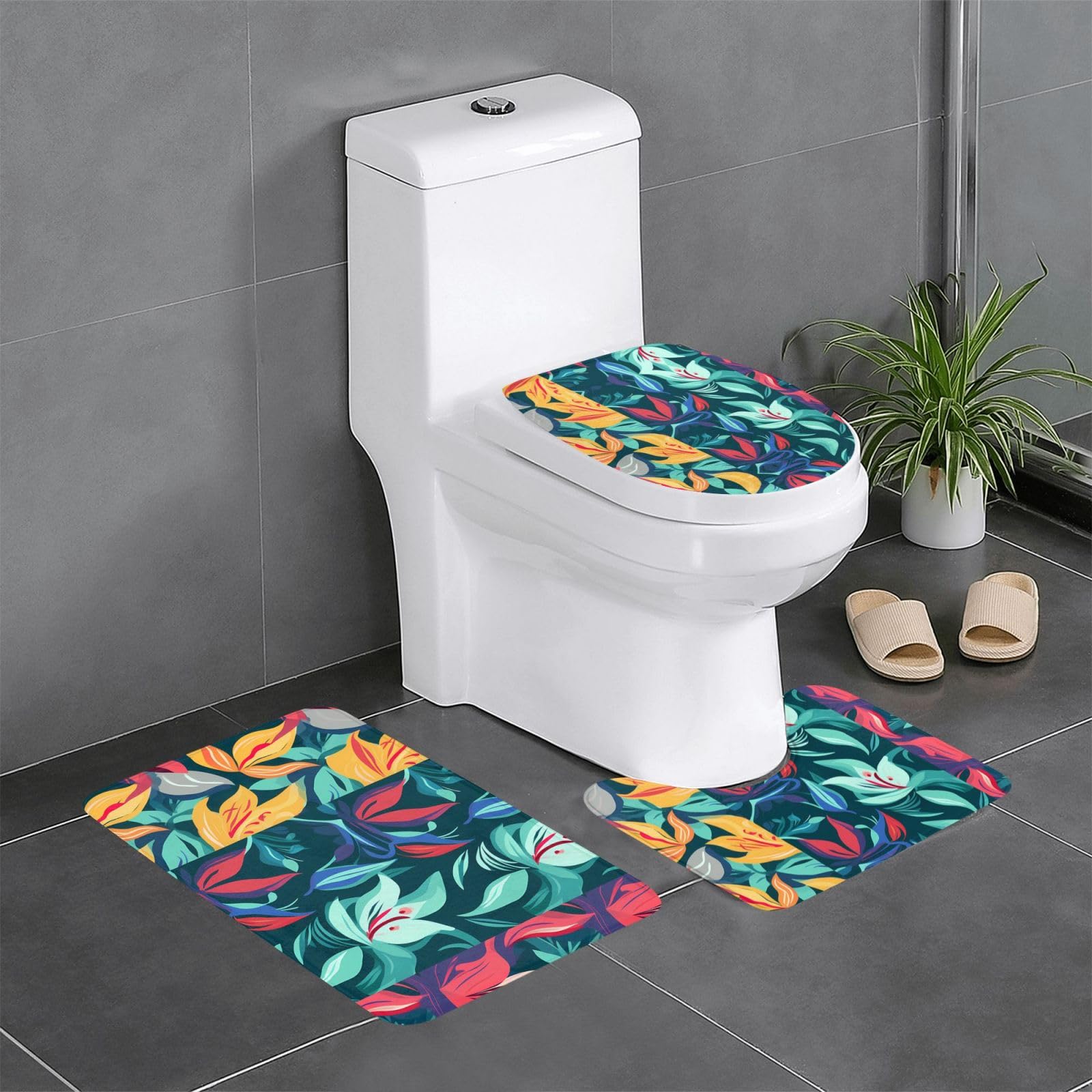 Tapis de salle de bain antidérapants à fleurs pour sécuriser vos sols