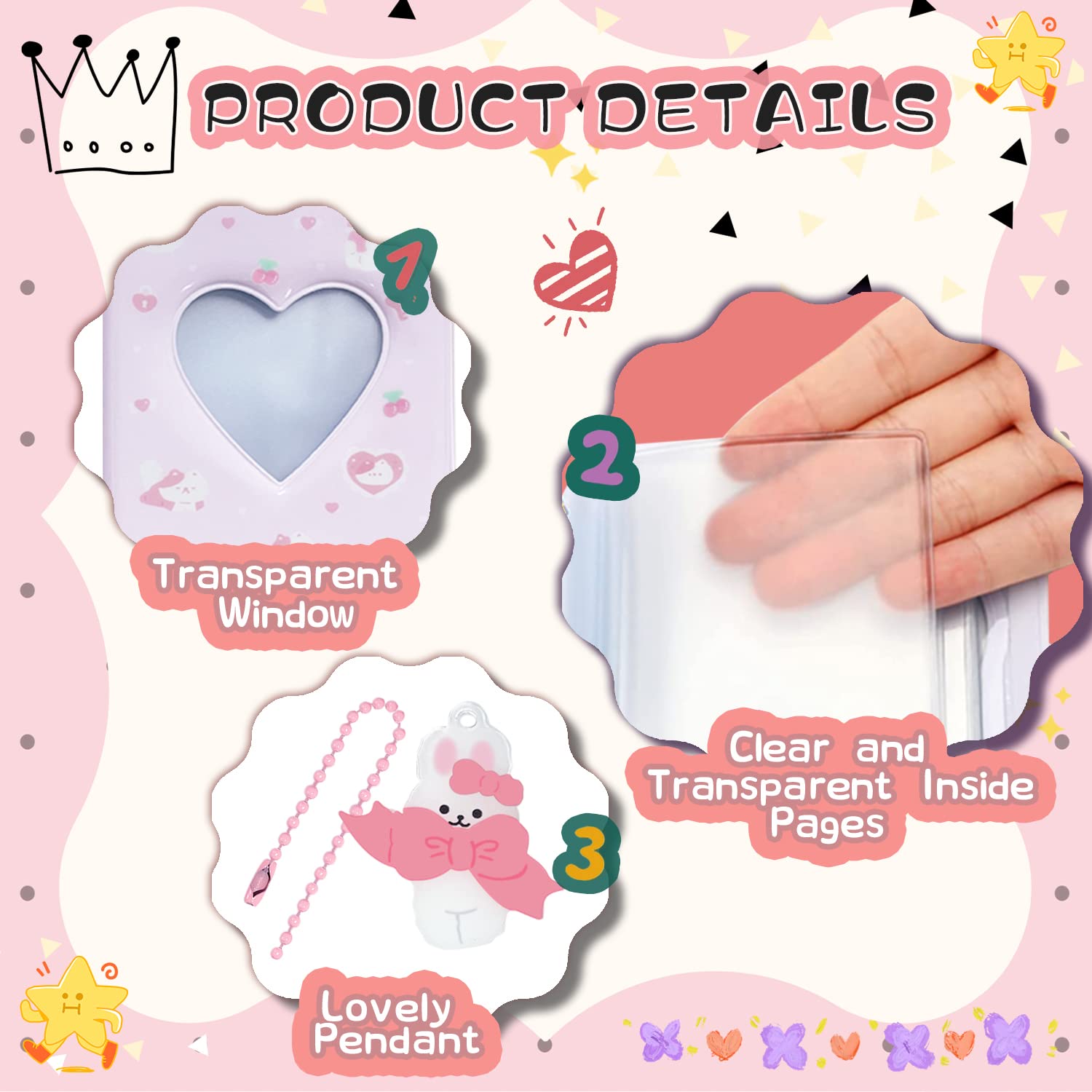 Kpop Photocard Binder, 3 Zoll Kpop Photocard Holder, Cute Portable Mini Photo Album - Image 4