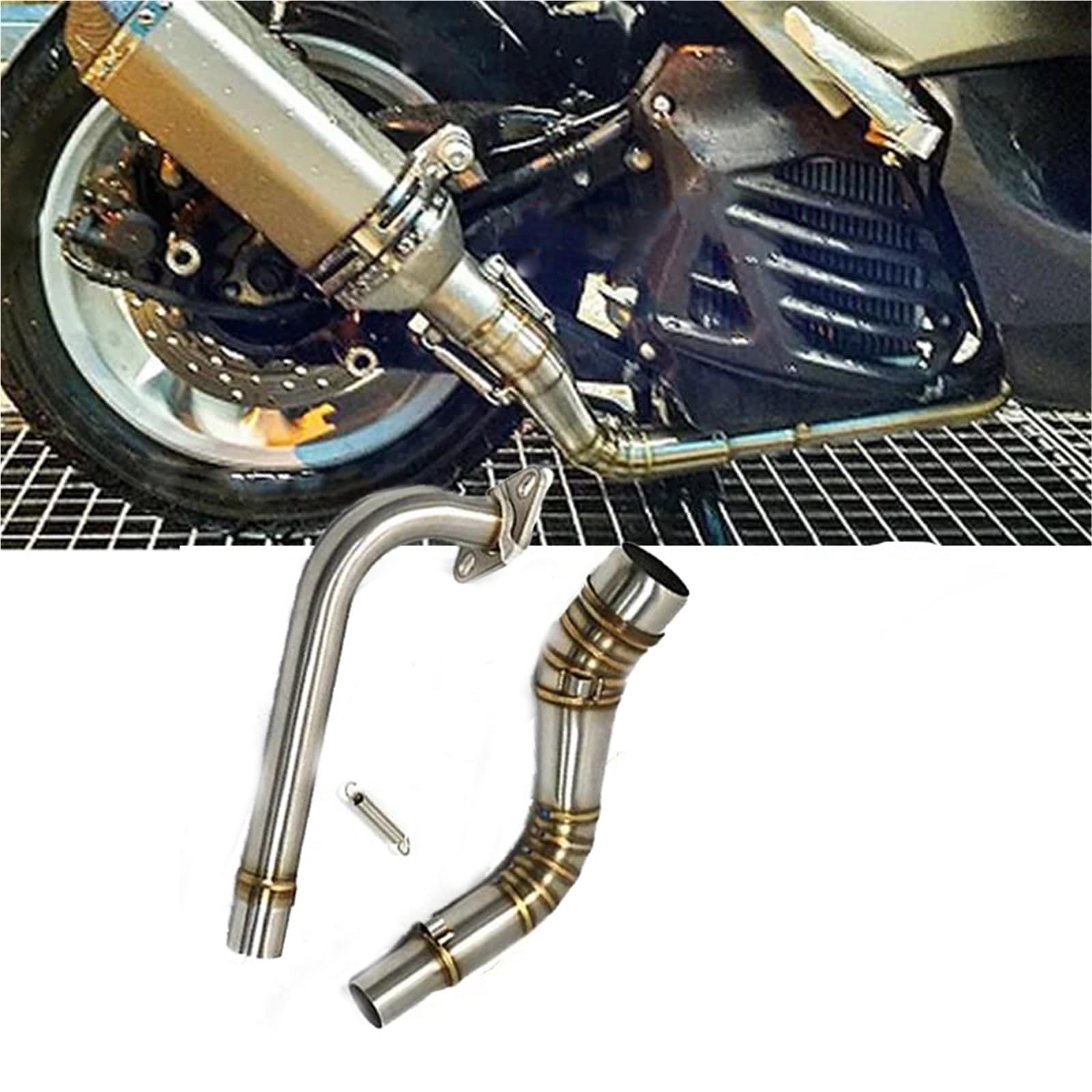 Échappement pour NMAX155 2015-2017 tuyau liaison avant silver
