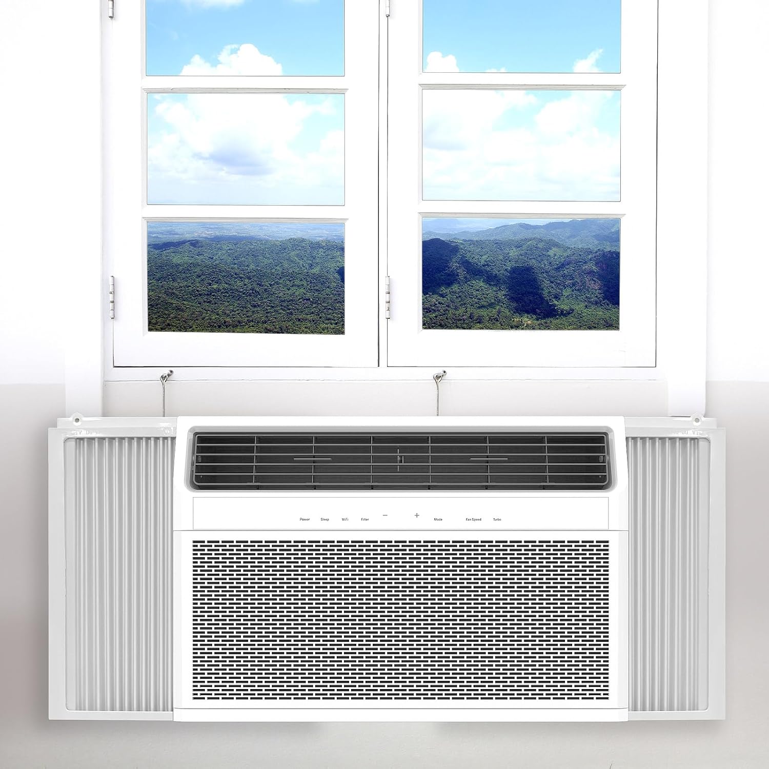 Window Air Conditioner Side Panel with Adjustable Frame 12.9 x 11.8 Inch AC Insulation Panel for Most Window AC Units