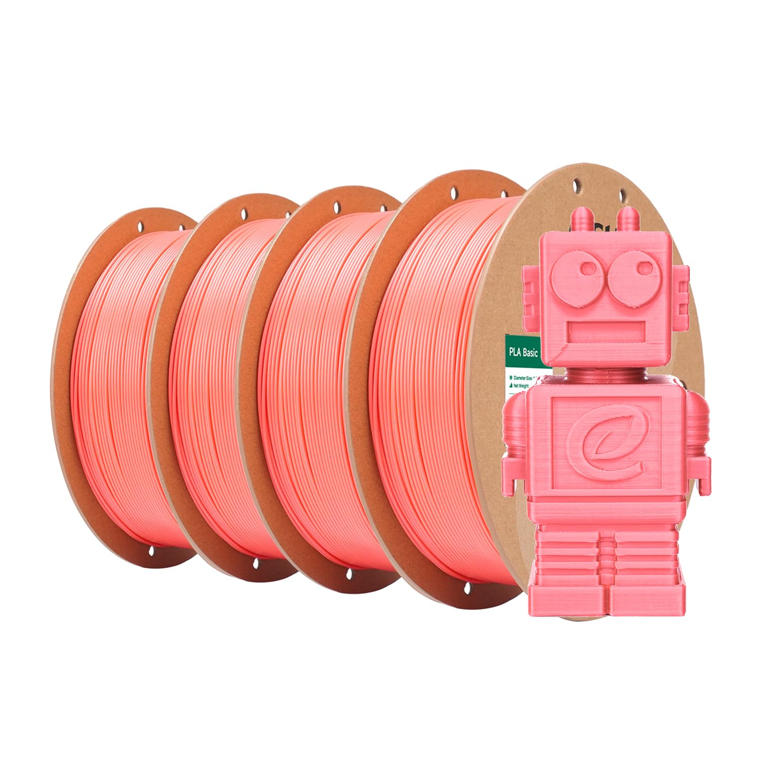 eSUN Filamento PLA 1,75 mm, filamento di Basic PLA per stampante 3D Precisione dimensionale +/- 0,03 mm, 1 kg per bobina, 4 bobine di filamento 3D per stampa 3D, Rosa-4KG