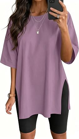 VNIRA Womens Summer Casual Short Sleeve Oversize Workout T-Shirt Tee Tops