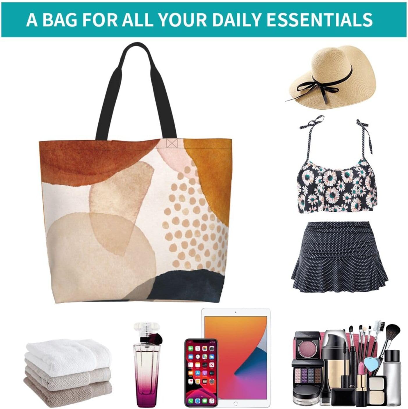 Camouflage Camo Large Tote Bag Casual Shoulder Bags Reusable Grocery Handbag For Women Travel Shopping Gym - Image 7