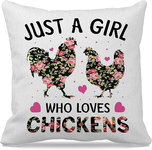 Fundas de almohada de pollos de 18 x 18 pulgadas, regalos de pollo para niñas, mujeres, amantes del pollo, regalos de pollos, regalos de mamá de disponible en Yaxa Peru
