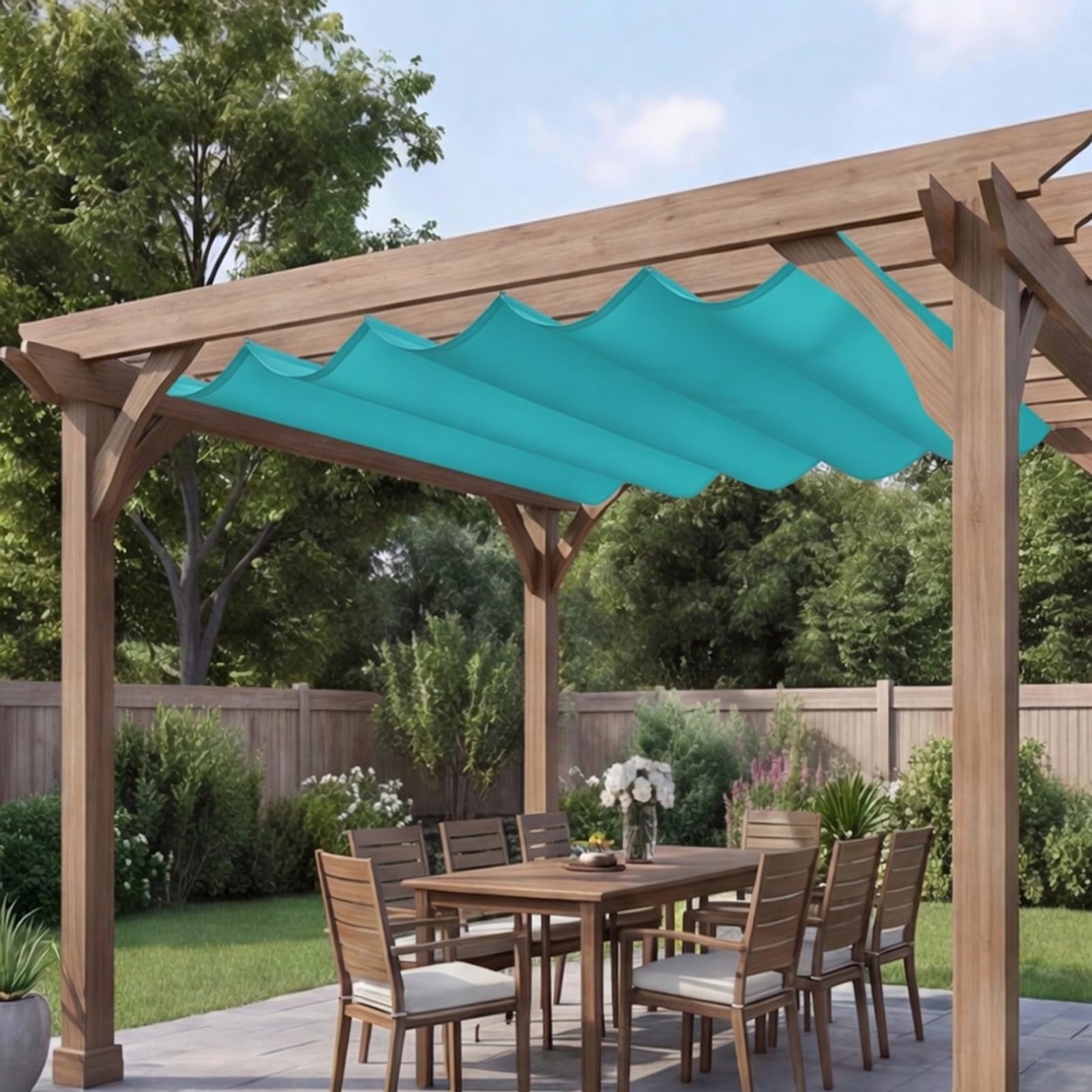 Voile d'ombrage rétractable 1.6 x 5.6 m protection UV pergola