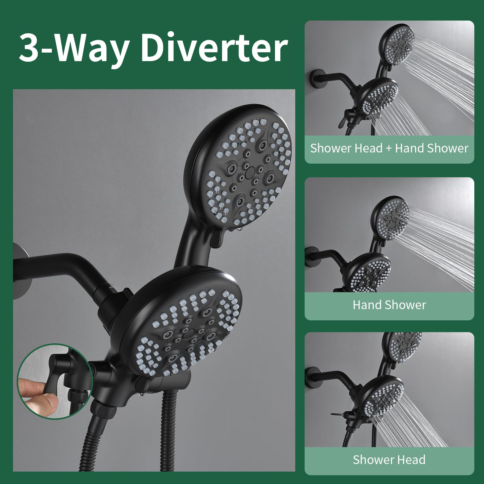 Duscharmatur-Set Mit Wannenauslauf & 2-in-1-Duschkopf – 6 Modi, Verstellbar, Aus Messing, Wasserhammergeschützt