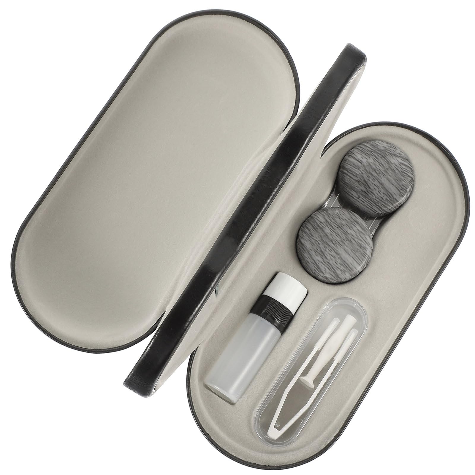 Boîte à Lunettes Protège Lentilles et Lunettes Multifonctionnelle en Cuir Pu Double Couche, Organiseur Portable des Rayures pour Usage Quotidien