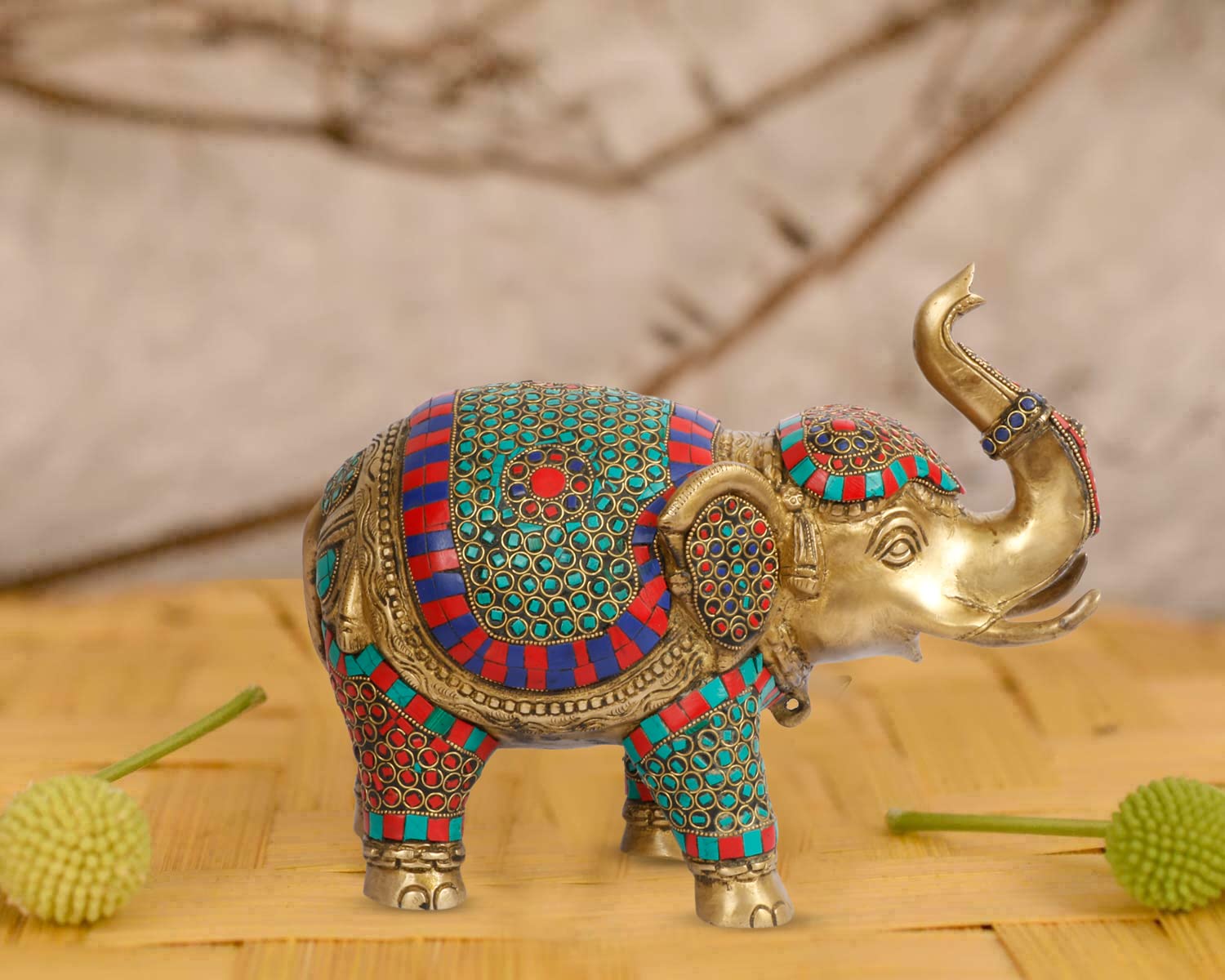 Éléphant en laiton ARTVARKO, statue Maharaja Hathi haut de gamme pour décoration intérieure chic