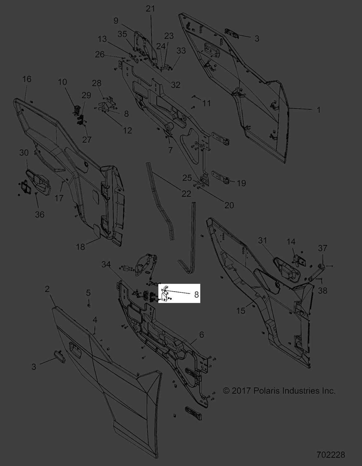 Polaris 5261425 Left Hand Door Latch Mount Bracket General EPS Premium Deluxe