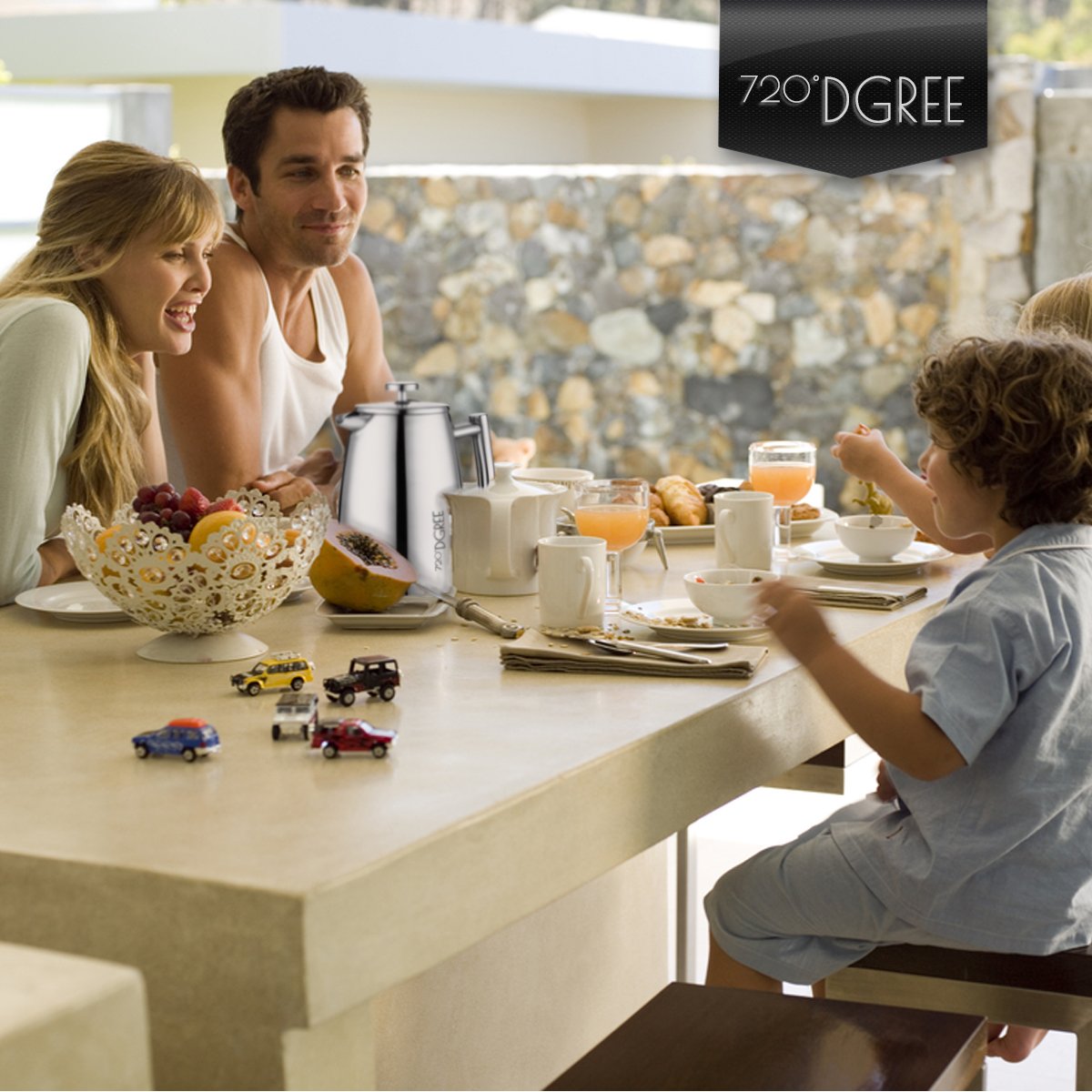 720°DGREE Edelstahl French Press “Sunrise“ - 1Liter - BPA-Frei - Kaffeebereiter, Pressstempelkanne, Pressfilterkanne mit permanent Filter - Elegante Kaffeekanne für 4-8 Tassen perfekten Kaffeegenuss