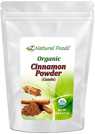 Organic Cinnamon Powder - Ground Cassia For Cooking Baking Recipes, Oatmeal, Coffee, Tea, Drinks Smoothie - Keto Diet Friendly - Raw, Non GMO, Gluten Free, Vegan, Kosher - Bulk 5lb Size