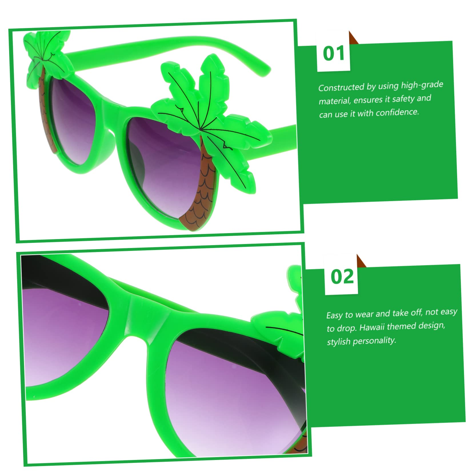 Ciieeo 5 Sätze Hawaiian Party Brille Lustige Sonnenbrille Für Beach Party Dekorationen Tropische Kostümbrille Mit Kokosnuss Design Für Unvergessliche Feiern 2 Stücke * 5