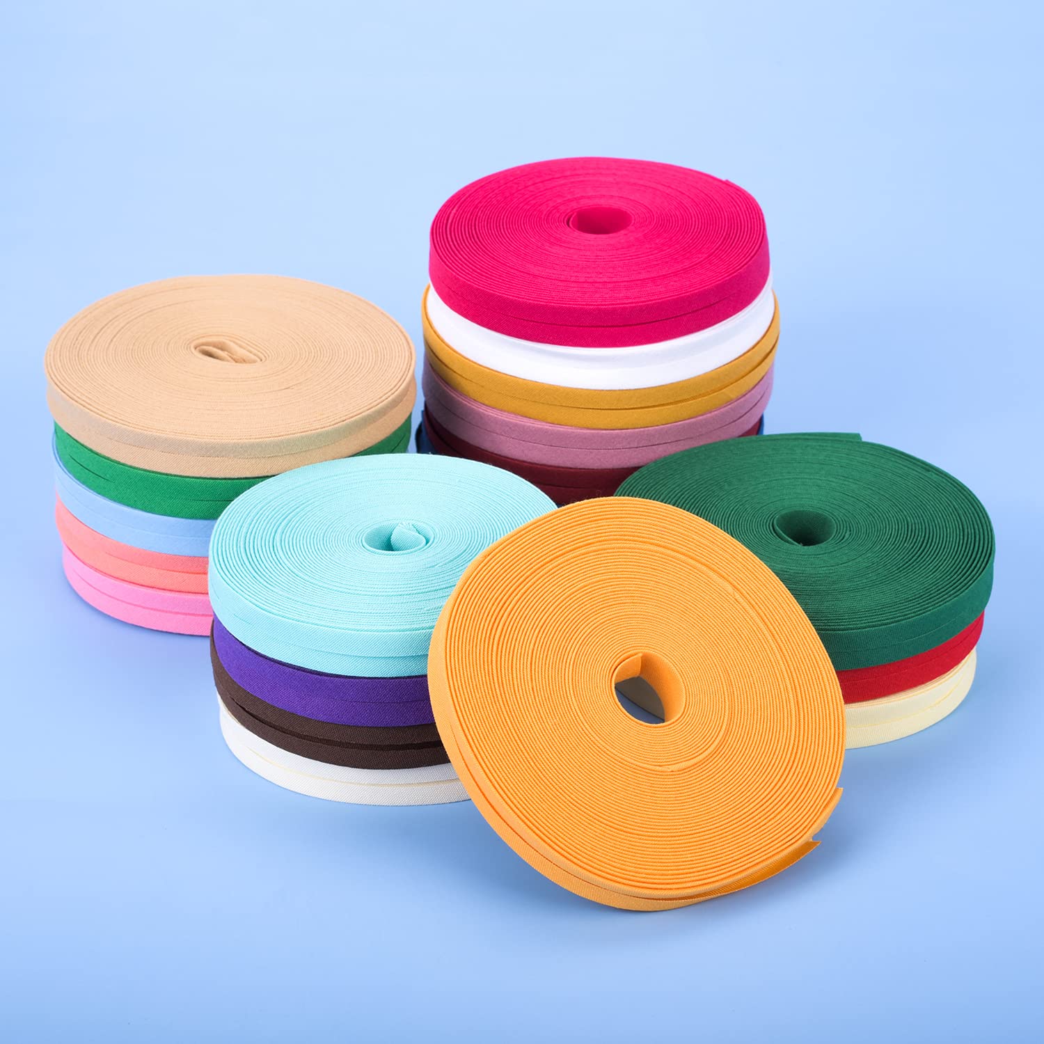 Euvoym 20 Rolls Bias Binding Bias Tape Double Folded Bias Tape for