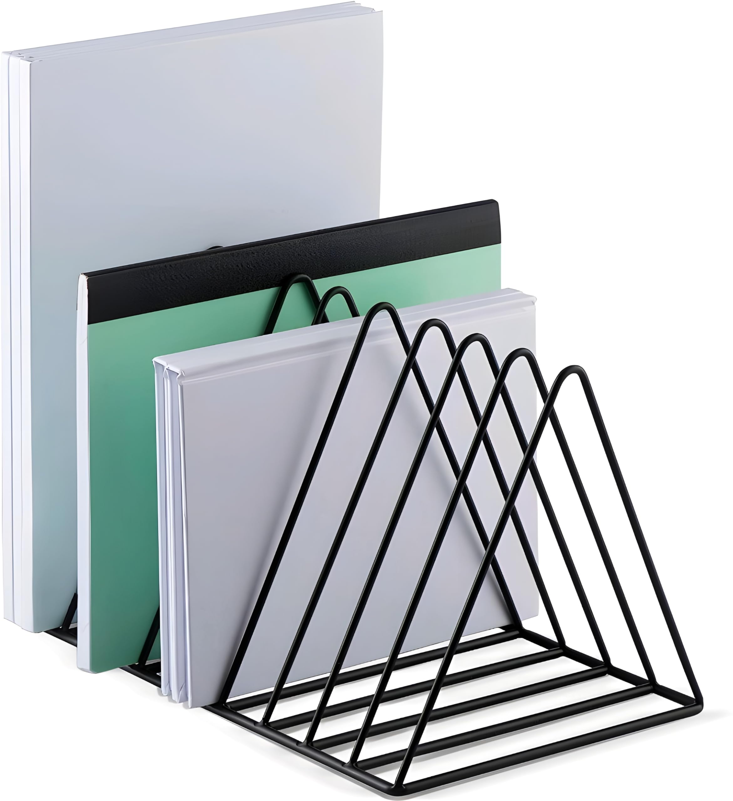 Iron Triangle Slot Magazine Stand-File Rack Desktop Book Organizer-File Holder Storage Organizer Bookshelf-image-21