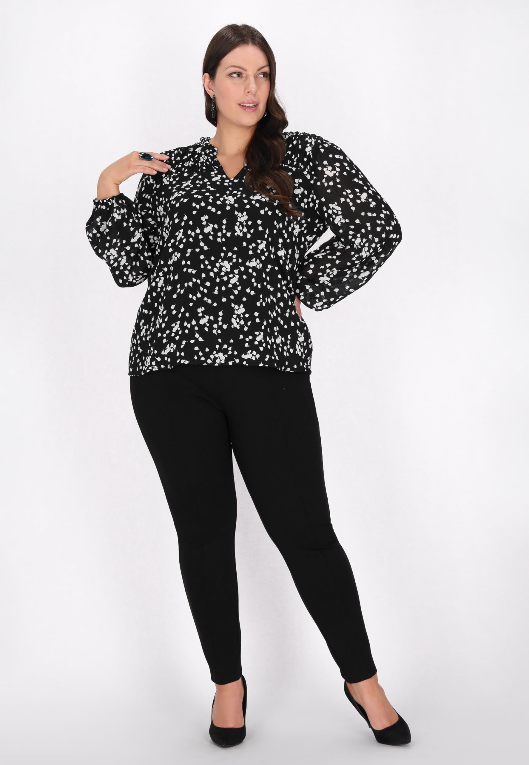 caspio Damska bluzka plus size, czarna