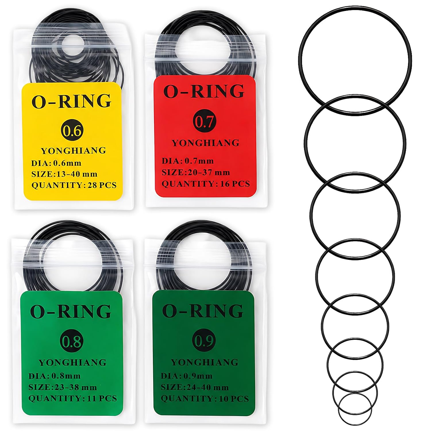 65 Pcs O Ring Watch Gasket Kit Waterproof Rubber Watch Seal Washers 4 Sizes