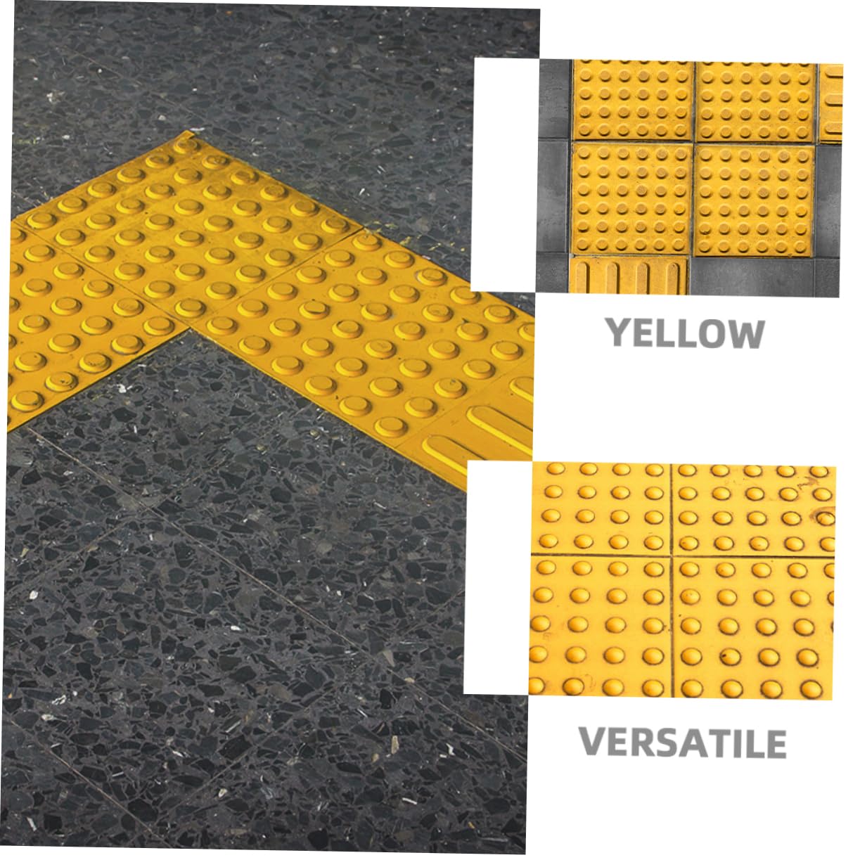 4pcs PVC Tactile Paving Tiles for Blind Guidance Safety Guide Sidewalk Blind Boards with Raised Dots Braille Strip Tactile Mat for Accessibility